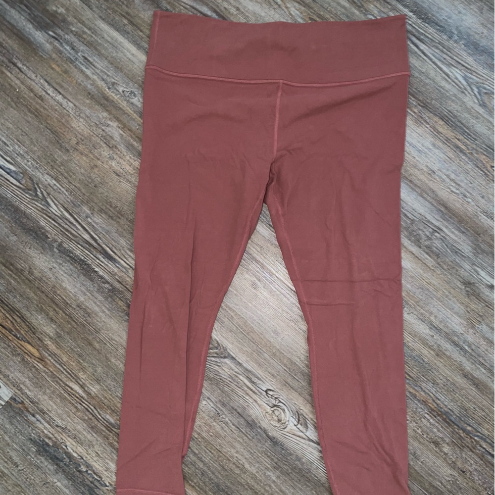 Athleta Rust Brown Leggings High-Rise Stretchy Fit